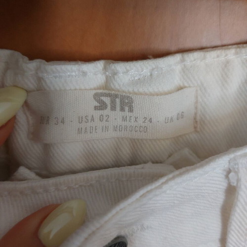 Stradivarius wide leg jeans like new, white, size 34