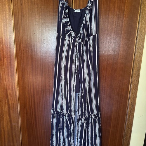 Dejavu long striped dress like new, blue and white, size S