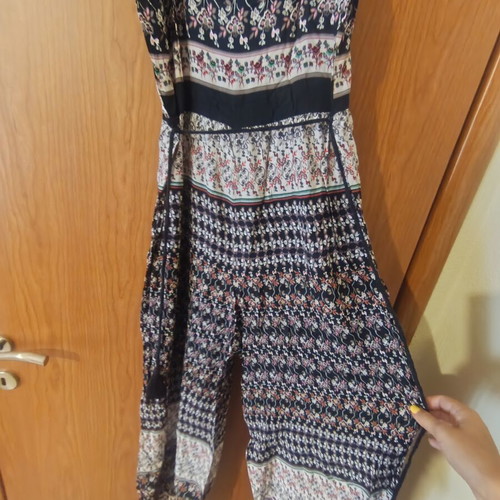 Lynne summer jumpsuit, medium size, black and multicolor