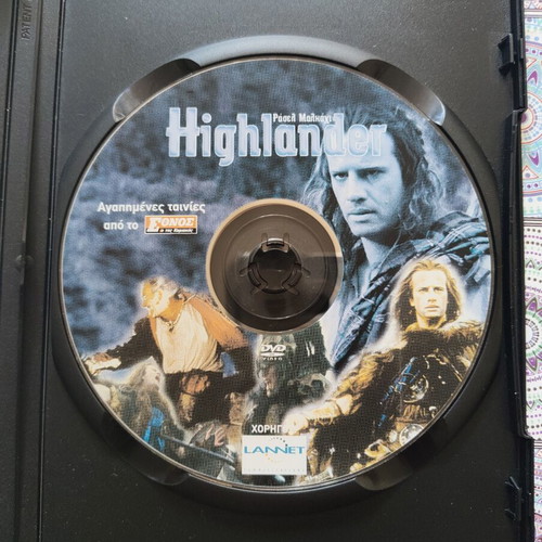 Highlander DVD used with English audio and Greek subtitles