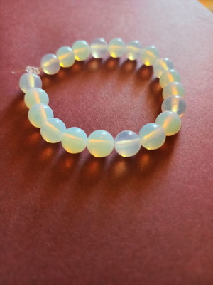 White bracelet with opal beads new