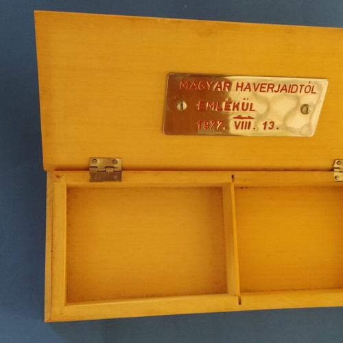 Wooden box Hungary 1977 with embossed design, new