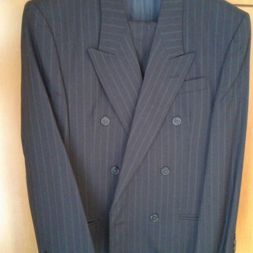 Men's suits, trench coat, and coat like new, size 50-52, gray and blue