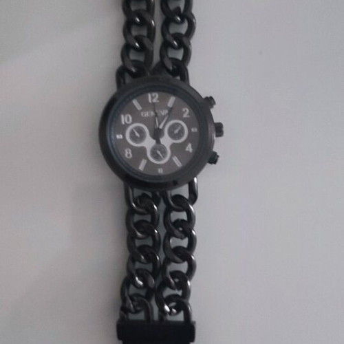 Watch with metal bracelet chain like new, women's, black