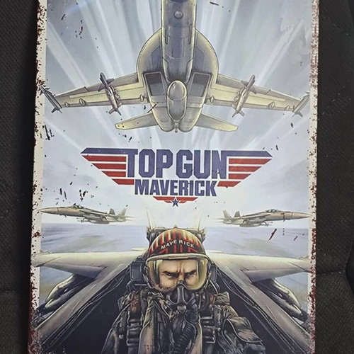 Metal decorative sign Top Gun Maverick vintage design like new