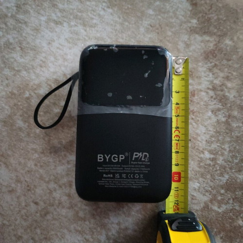 Powerbank 20000mAh black compact new with built-in charging cables