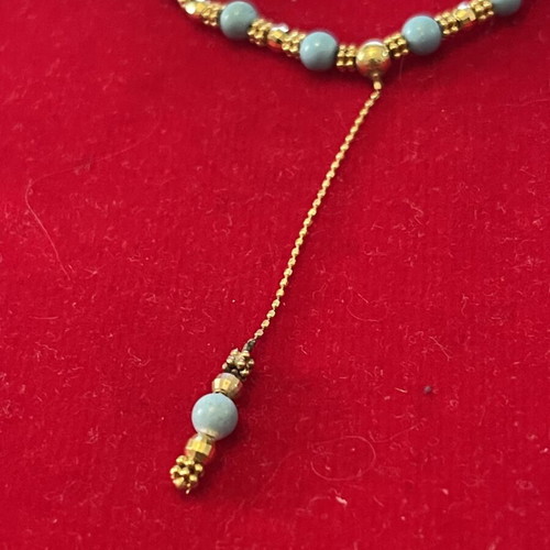 Gold 585 necklace with turquoise, like new