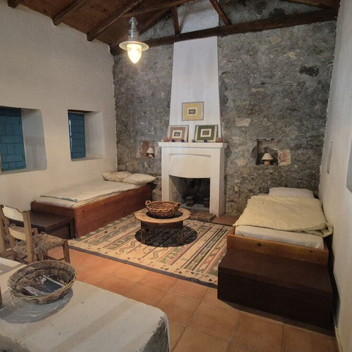 Traditional stone house in Arcadia with sea view and garden