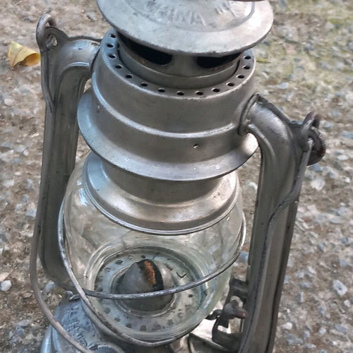 Gas lamp used, height 24 cm, vintage