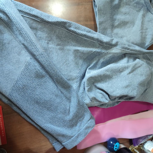 Fitness set gray, top size S, leggings size M, new