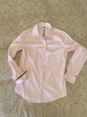 Tommy Hilfiger women's shirt like new, pink and white, XS
