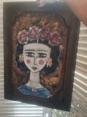 Ζωγραφική σε παλιό ξύλο σαν καινούργιο, Frida