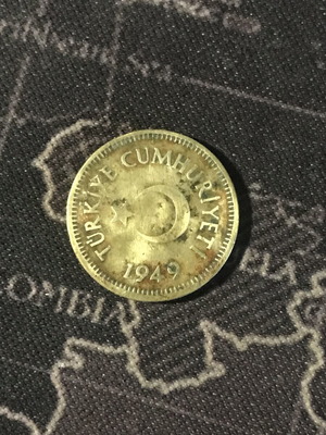 Turkey 10 Kurus coin 1949