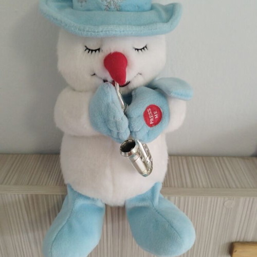 Snowman plush toy with music