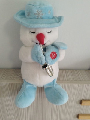 Snowman plush toy with music