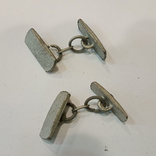 Cufflinks used 1940s white and gray