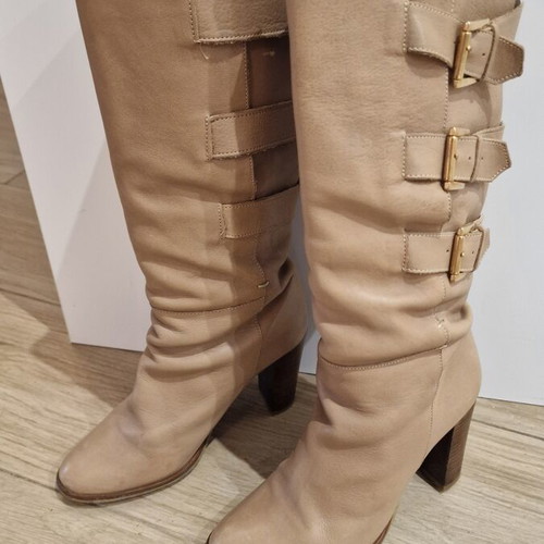 Zara beige leather women's boots size 39
