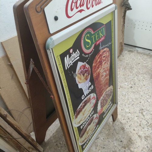 Wooden sidewalk sign used, heavy marine plywood