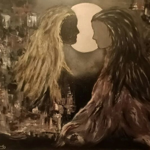 Painting Night Meeting new, acrylic
