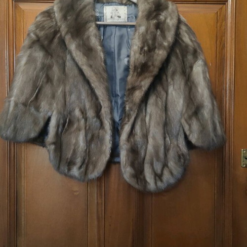 Etol mink fur cape like new, gray brown