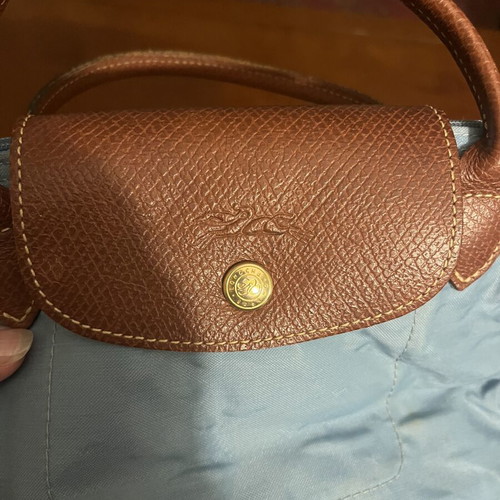 Longchamp handbag like new, brown and turquoise