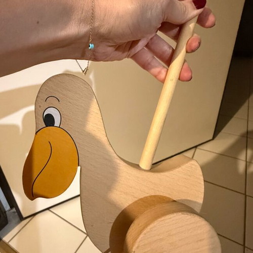 Goki wooden push toy pelican like new
