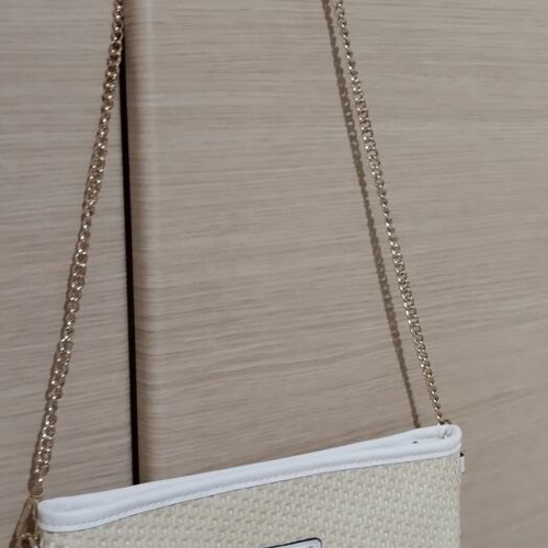 Verde shoulder bag like new, beige, straw with lining