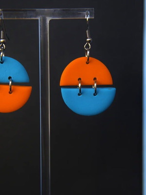 Handmade polymer clay dangle earrings new
