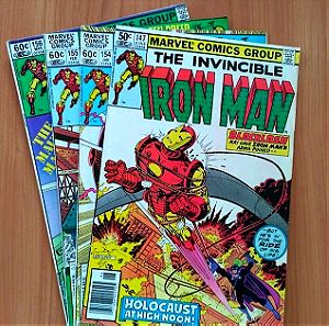 Iron Man #147,154,155,156 (4 τεύχη), Marvel Comics, 1981, συλλεκτικά, σε πολύ καλή κατάσταση