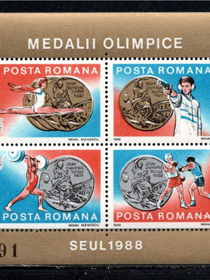 Romania 1988 Romanian Medals at the Seoul Olympic Games mint complete sealed set