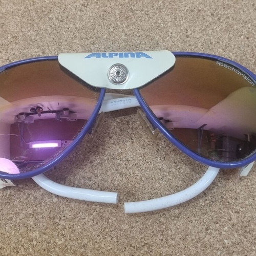 Alpina Spectravision ICE vintage sunglasses used, 1980s purple and white