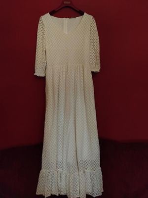 Brigitte Bardot x La Redoute romantic 70s inspired dress, like new, white, size S