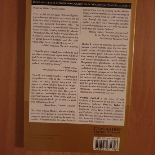 Global Capital Markets by Maurice Obstfeld and Alan Taylor like new