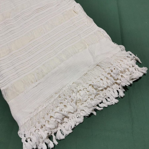 Woven wool bed sheet used, 1940s era