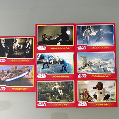 Κάρτες Star Wars Topps καινούργιες, σετ 8 στα γερμανικά