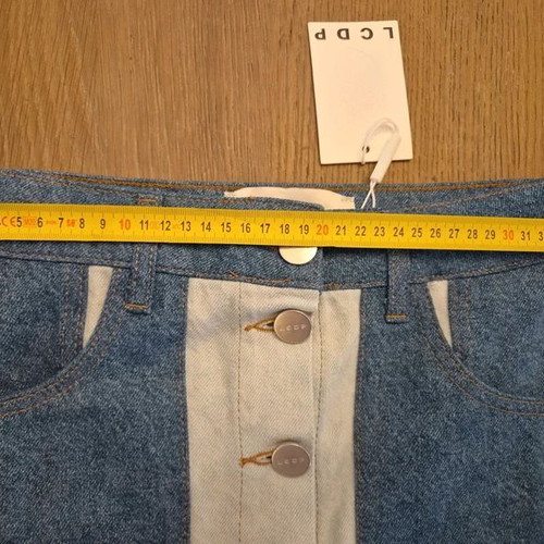 Les Coyotes de Paris Denim Patchwork Skirt W27, new with tags
