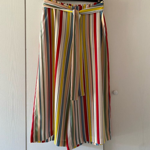 Zara zip culottes with colorful stripes, new