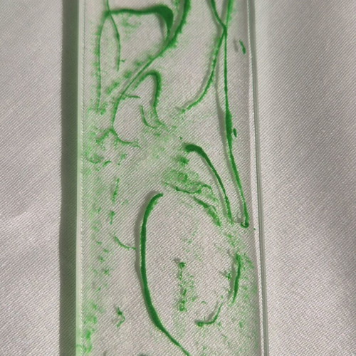 Handmade bookmark from resin with green waves new