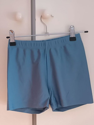 Shiny blue-gray shorts leggings used with elasticity