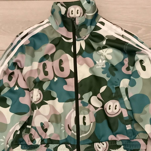 Adidas Originals Contemp Track Jacket used, multicolor with Smiley Print