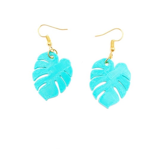 Agifty Leaf Earrings new, turquoise, 3d print PLA