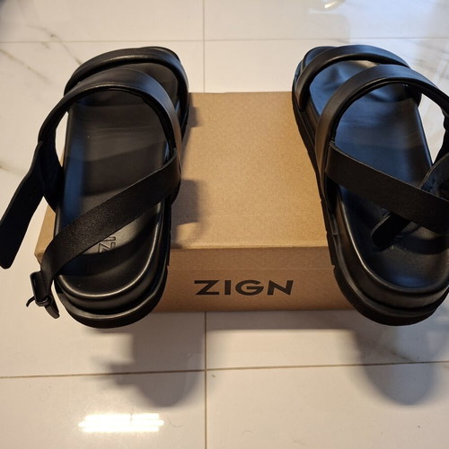 ZIGN men's black sandals size 48 like new