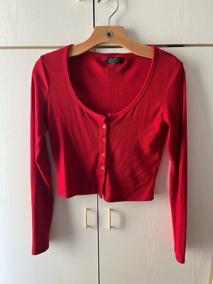 Bershka cardigan red thin used, size M
