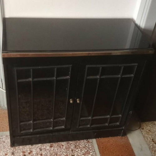 Wooden cabinet black lacquer like new