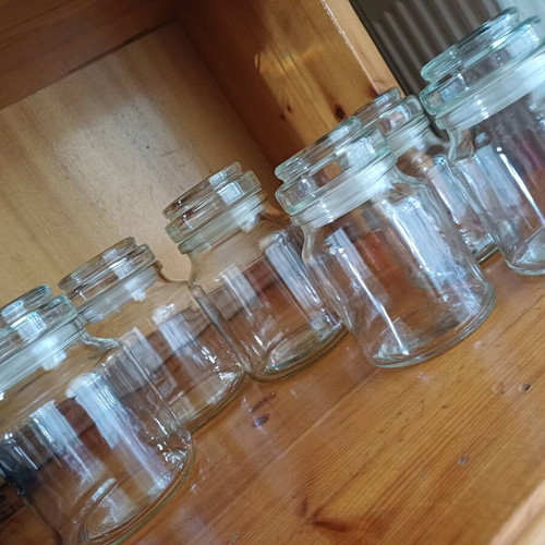 Glass jars new, set of 6 for various uses