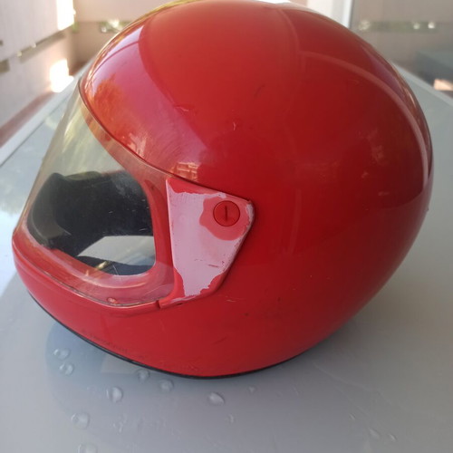 Kiwi vintage classic full-face motorcycle helmet used, 80's Gardelis