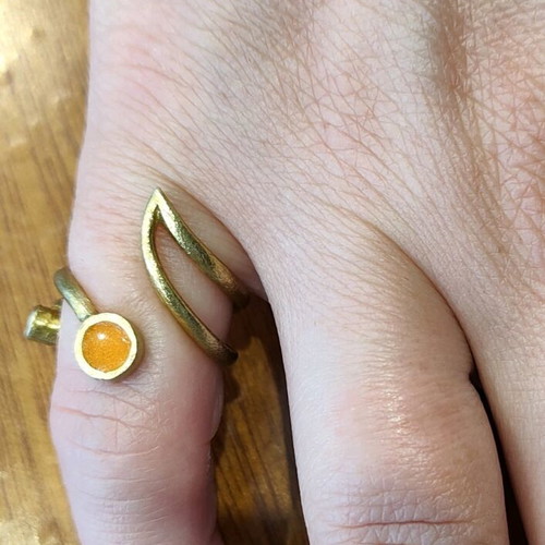 Set of ring for little finger and stud earrings new