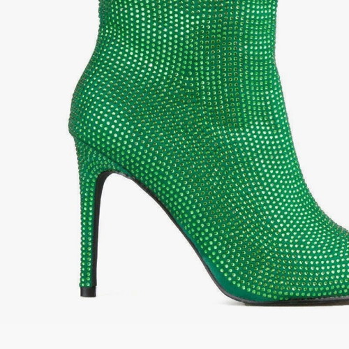 Boots with rhinestones new, green, size 40