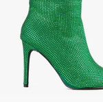 Boots with rhinestones new, green, size 40