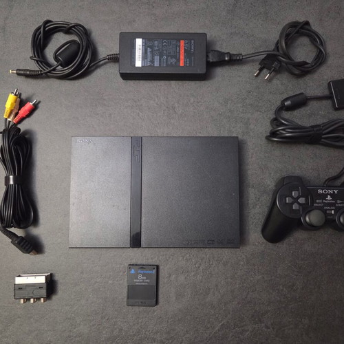 Sony PlayStation 2 SCPH-75004 Slim console used with Dualshock and accessories